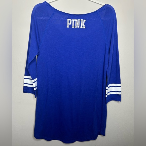 Y2K Victoria's Secret Blue Night Sleep Shirt Only Sleep in PINK Sleepwear Top S - Picture 3 of 9